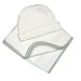 Tadpoles Organic Cotton Receiving Blanket and Infant Cap - Sage Trim