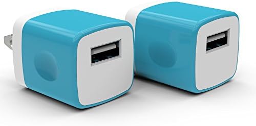 2 Pack PowerJive® USB AC Universal Power Home Wall Travel Charger Adapter for Apple iPhone 3 4 4S 5 5c 5s 6 6s Plus iPod Touch Nano (Blue)
