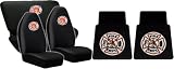 Fire Fighter Firefighters Maltese Cross Fire Department Custom Embroidered Logos Front and Rear Seat Covers and Rubber Floor Mats Set
