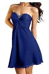 Chiffon Lace Ruched Short Bridesmaid Dress/Mini Dress 