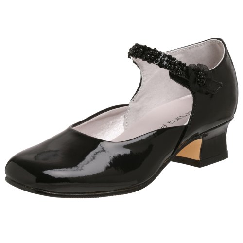 Girls Jumping Jacks Little Kid/Big Kid Anna Dress Shoe,Black Shiny,4.5