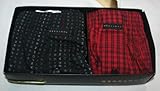 Sean John Men's Woven Boxers 2 Pack - Gift Boxed - Red-Plaid/Black-Sean John