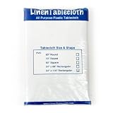 54 x 110 Inch Reusable Plastic Tablecloth White by 