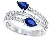 0.83CT Sapphire and Diamond Ring in 14Kt White Gold