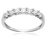 14kWhiteorYellowGold7-StoneSharedProngDiamondRing(1/2cttw,I-JColor,I1-I2Clarity)