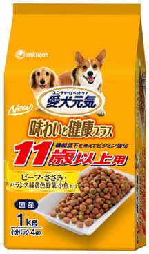 11歳以上用 ビーフ・ささみ・バランス緑黄色野菜・小魚入り 1.0kg