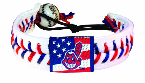 MLB Cleveland Indians Stars and Stripes Classic Baseball Bracelet