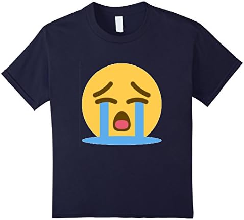 Kids Emoji T-Shirt Crying tee tshirt T SHIRTS 12 Navy