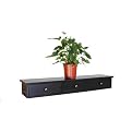 American Simplicity Wall Shelf w/3 Drawers - Black/Walnut (36x6x5")