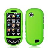 Neon Green Rubberized Snap-On Hard Skin Case Cover for Samsung Sunburst A69 ....