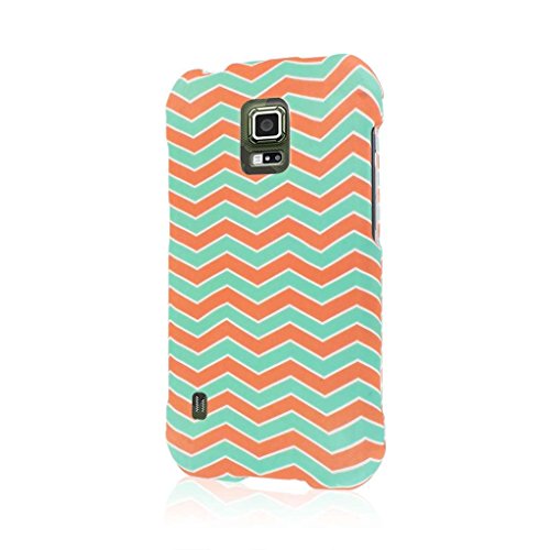 Galaxy S5 Active Case, MPERO SNAPZ Series Rubberized Case for Samsung Galaxy S5 Active / GS5 Active - Mint Chevron