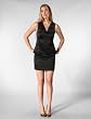 Robert Rodriguez Satin V-Neck Dress in Black
