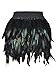 Choies Women Feather Mid Waist Black Mini A-line Skirt