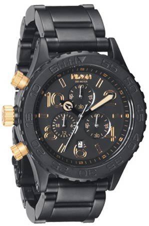 Nixon 42-20 Chrono Watch - Men's Matte Black/Gold, One Size