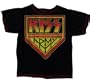 Toddler Kids Decon KISS ARMY Full Print Distressed T Shirt with Contrast Stitching - Black