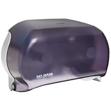 San Jamar R3600TBK Versatwin Dual Bath Tissue Dispenser, 1.437" Mandrel, Black Pearl