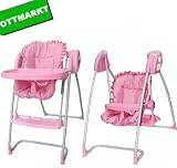 2in1 Hochstuhl +elektrische automatische kinderwippe Pink Preisvergleich