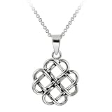 Sterling Silver Celtic Open Knot Pendant Necklace, 18"