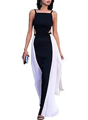 Cutout Pleated Polyester/Spandex Sleeveless Ankle Length  Dress