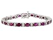 14K White Gold Ruby and Diamond Bracelet