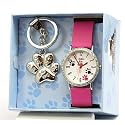 Reflex 1014309S - Montre Fille - Quartz Analogique - Bracelet rose - Cadran blanc - Porte-clé - Boîte à cadeaux
