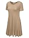 LA BASIC Women's A-Line Ruffled Hem Panel Dress - Made In U.S.A. (S-3XL/11 Colors)