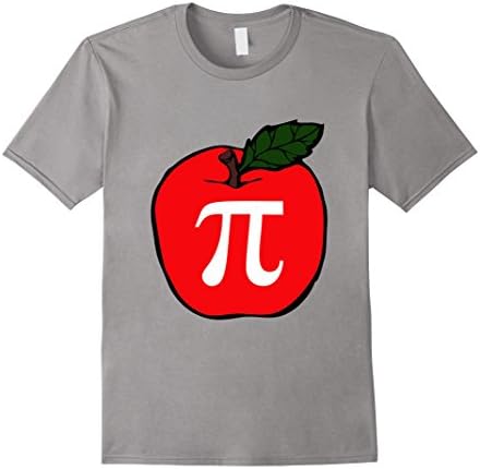 Apple Pi Pun T-Shirt for Math Students Children Professors  - Male Small - Slate