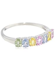 10k White Gold Multi-Colored Sapphire Ring