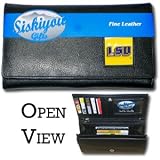 College Ladies Genuine Leather Clutch Wallet - LSU Tigers