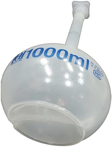 BDJK 1000ml Long Neck Clear White Plastic Volumetric Measuring Flask