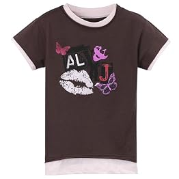 Girls' Aly and AJ Tee - Brown/ Pink