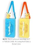 Pokemon Tissue Case Bag with a hanging belt bundle - Yellow and Blue (Japanese Imported)