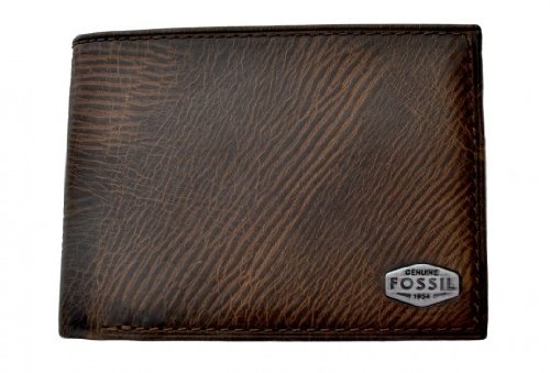 Fossil Geldbörse Leder Querformat Jackson Braun