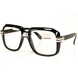 Run DMC Rapper Retro Large Clear Lens Eye Glasses Black
