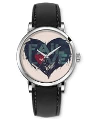 SPRAWL Aanalog Fashion Series Silver Ladies Watches of Genuine Black Leather Strap,Unique Wrist Watch for Women Girls Designed with Love Failure