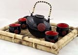 Contemporary Art Decor Porcelain tea set 5 pcs In Wooden Gift Box