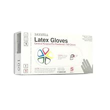 Daxwell F10000308 Natural Rubber Latex General Purpose Glove, Powdered, Small, Ivory (10 Boxes of 100 Gloves)