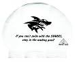 Water Gear Can't Swim With The Sharks Latex Swim Cap