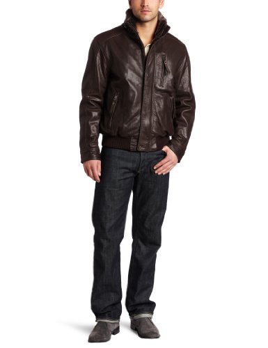 Marc New York By Andrew Marc Men's Logan 26.5-Inch Faux Shearling Collar Aviator Marc New York By Andrew Marc Men's Logan 26.5-Inch Faux Shearling Collar Aviator