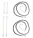 TWO (2) Necklace Cords for Pendants - 16 + 2 Extension Chains - Black Silk/Satin AND 2 Pcs of 2 Extension Chains and 2 Pcs of 4 Extension Chains ~ Silver Tone Plated