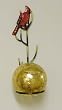 Metal Cardinal Wall D&eacute;cor with Gold Leaf Glass Gazing Globe (5 inch)