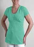 Baranda Womens Solid Short Sleeve V-Neck Top with Inset and Tie Back