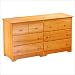 Atlantic Furniture Windsor Six Drawer Dresser in Antique Walnut Windsor 54" Six Drawer Dresser