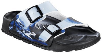 BIRKIS Haiti Synthetic-Sandals Birko-Flor, Turtle Blue, Size 39 EU with a narrow insole