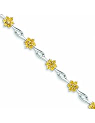 Genuine .925 Sterling Silver Citrine Bracelet 5.5 Grams . 100% Satisfaction Guaranteed.