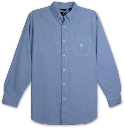 Chaps Tall Mens Solid Oxford Shirt (Blue L-T)