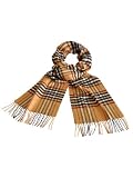 Echarpe a carreaux tartan Camel