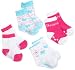 Skechers Infant Girls 4 Pack Socks, Aqua/Pink