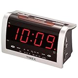 Timex T256 AM/FM Clock Radio with Extra Large Time Display (Silver)
