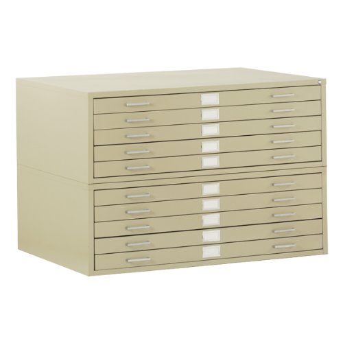 Sandusky Lee Five-Drawer Steel Flat File Cabinet 40 3/4 W x 28 3/8 D x 15 3/4 H